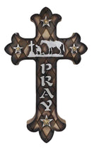 Western Kneeling Cowboy With Horse In Prayer At Calvary Fleur De Lis Wall Cross