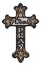 Western Kneeling Cowboy With Horse In Prayer At Calvary Fleur De Lis Wall Cross