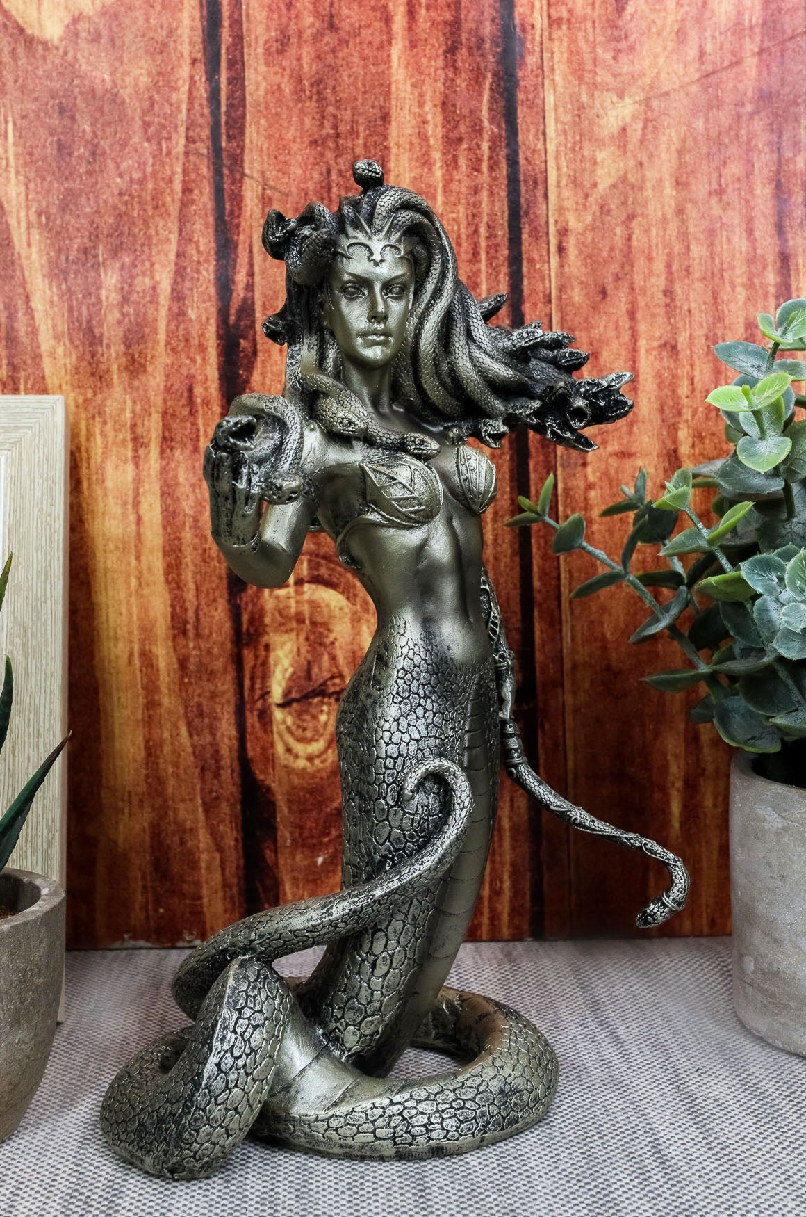 Greek Demonic Goddess The Temptation Of Medusa Statue Luring Gorgon's Gaze - Ebros Gift
