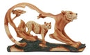 Ebros Crouching Bengal Tiger Statue 12"Long Faux Wood Resin Carving Decor