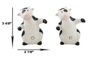 Ceramic Bovine Love Holstein Cows Couple Dancing Salt And Pepper Shakers Set