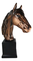 Rustic Western Mustang Horse Stallion Head Bust 14"H Figurine With Trophy Base
