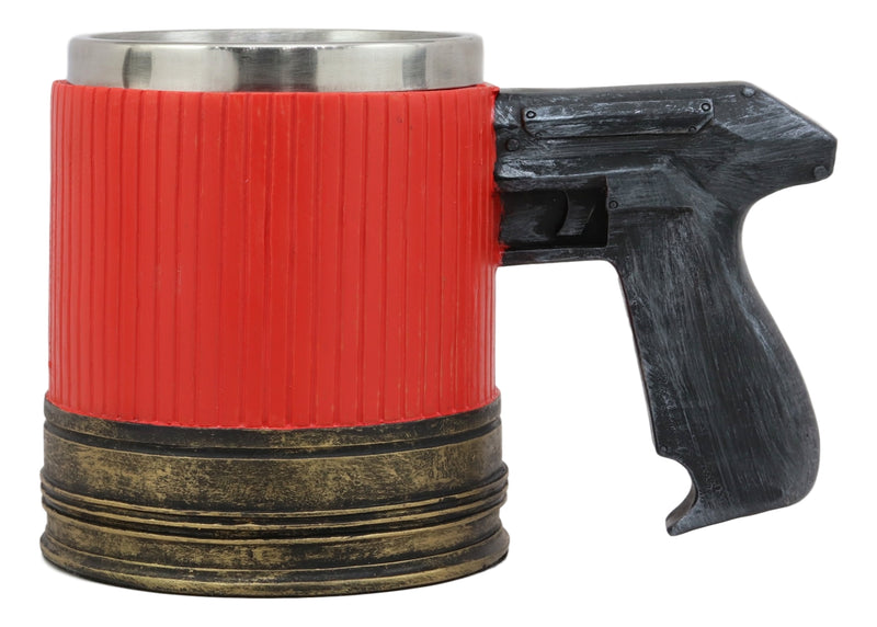 Ebros Gift Western 12 Gauge Shotgun Red Ammo Barrel Case Mug With Pistol Handle Beer Stein Tankard Coffee Cup Kitchen Dining Party Accessory Decoration Wild West Military Theme Perfect Gift For Men