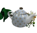 Floral White Cherry Blossom Tea Pot With Stainless Steel Tea Leaves Infuser 32oz