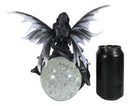 Fantasy Gathering Storm Gothic Fairy Sitting On Bubble Moon Glass Ball Statue