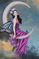 Large Amethyst Moon Celestial Butterfly Fairy Statue 11"Tall By Nene Thomas