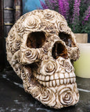 Ebros Tooled Ornate Floral Skull Figurine DOD Rose Sugar Skulls Statue 6.5"L
