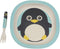 Ebros Penguin 5 Piece Organic Bamboo Dinnerware Set For Kids Children Toddler