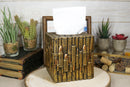 Western Military Rifle Ammo Shells Gold Tone Bullets Tissue Box Holder Case