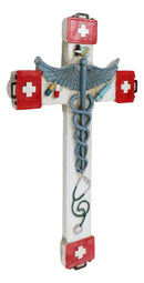 Red Cross Physician Healer Caduceus Herald's Wand Serpents Winged Wall Cross