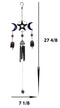 Stained Glass Triple Moons Pentagram Sacred Geometry Metal Wind Chime Suncatcher