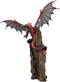 Ebros Pteranodon Dragon Perching On Volcanic Cliff Tower Statue 13.75" Height