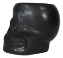 Pack Of 2 Black Ceramic Day Of The Dead Ghastly Skull Planter Bowl Pot Figurine