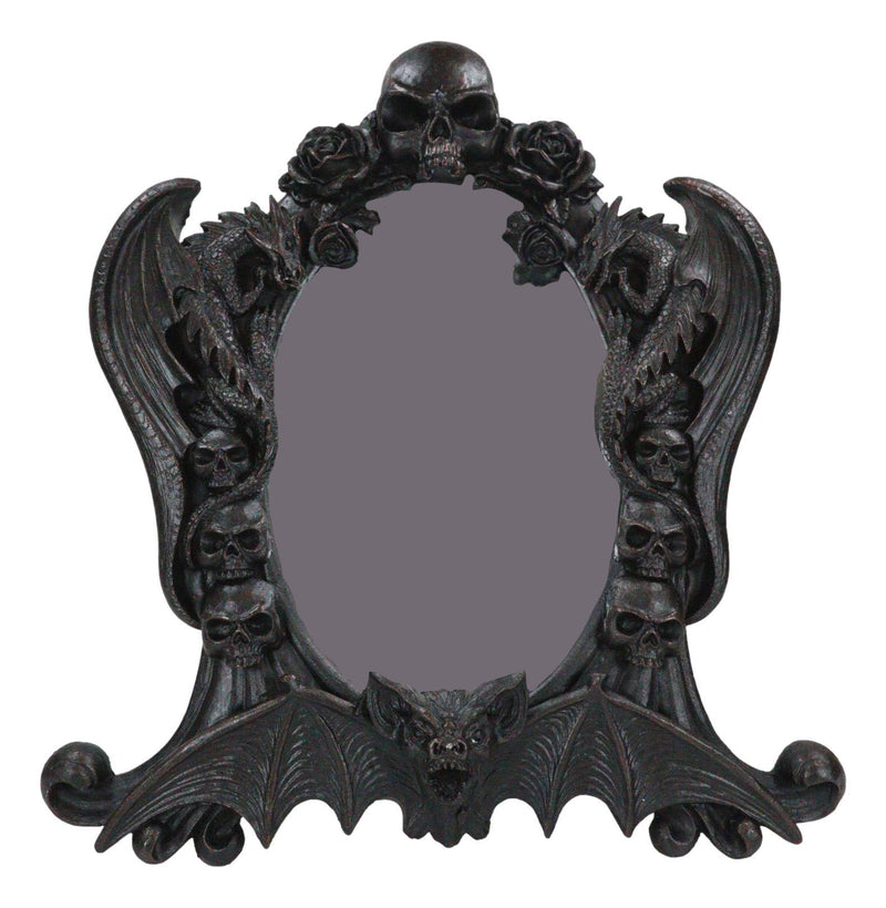 Gothic Nosferatu Vampire Dragons Bat Skulls Roses Table Or Wall Hanging Mirror