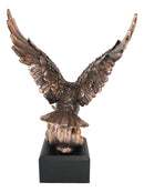 American Bald Eagle Swooping With Claws Over Waves Bronze Electroplated Figurine