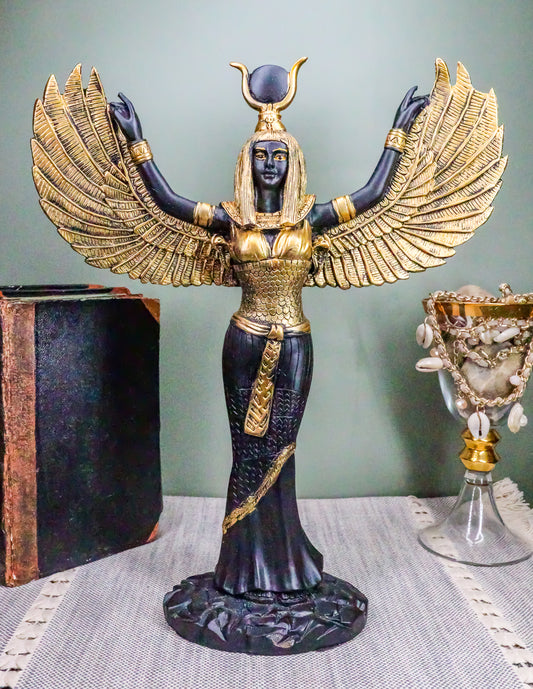 Ebros Egyptian Goddess Isis With Open Wings Statue Ancient Egypt Deity of Magic and Nature Iset Sculpture - Ebros Gift