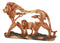 Ebros Large Faux Wood Majestic African Savannah Pride Lion Scene Sculpture