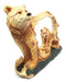 Rustic Faux Wood Wildlife Grizzly Bear With Cub Roaming The Forests Figurine