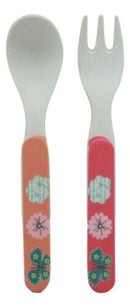 Ebros Flamingo 5 Pc Organic Bamboo Dinnerware Set For Kids Children Toddler Baby