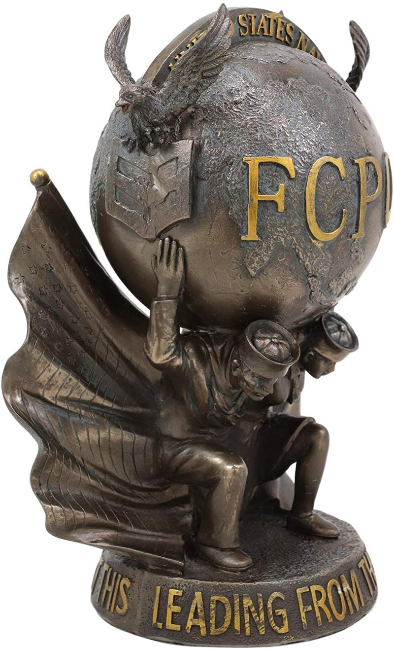 Ebros FCPOA United States Navy Sailors Bearing Globe Insignia Sculpture 8"H