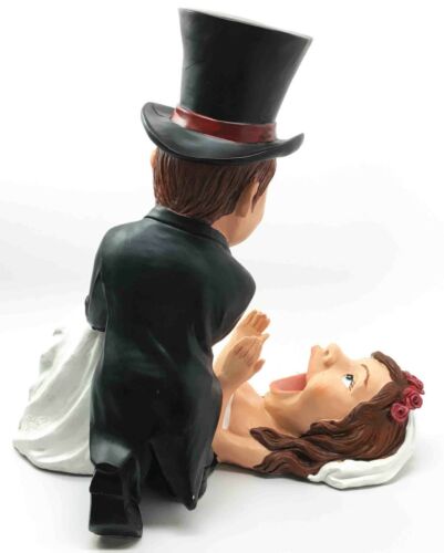 Bridal Gift Bride and Groom Wine Guzzler Holder Kitchen Decor Resin Figurine