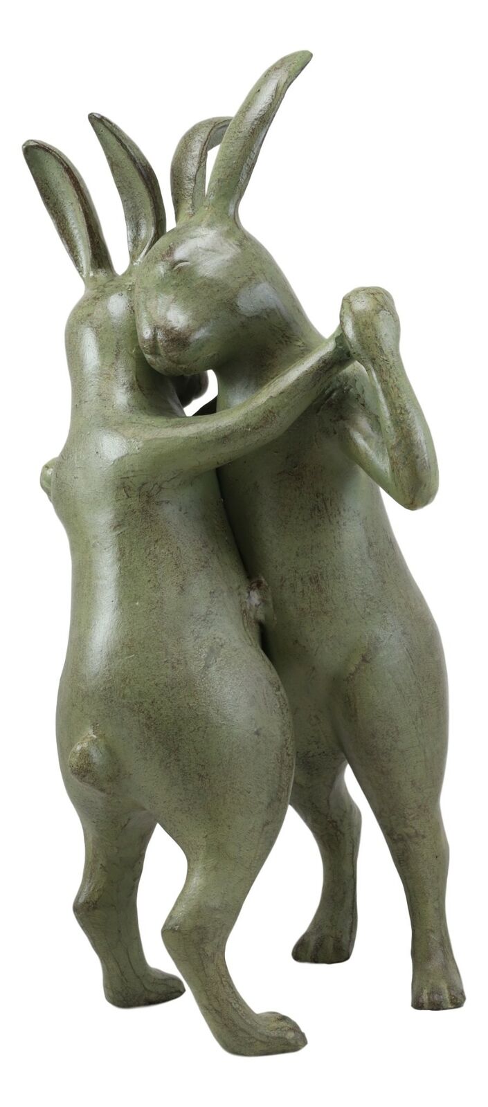 Ebros Large 18" Tall Aluminum Whimsical Romantic Rabbit Couple Ballroom Dancing Garden Statue Animal Fairy Tale Nursery Rhymes Rustic Cozy Cottage Outdoors Lawn Pool Patio Home Decorative Figurine