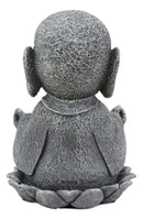 Ebros Zen Meditating Japanese Jizo Monk With Om Hand On Lotus Statue 4" Tall