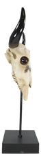 Western Rustic Bull Cow Steer Skull With Bald Eagle Sculpture On Pole Display