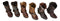 Pack Of 6 Rustic Western Cowboy Cowgirl Faux Leather Boots Pen Holder Figurines