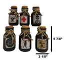 Pack Of 6 Ceramic Magic Voodoo Apothecary Mad Doctor Potion Bottles Props