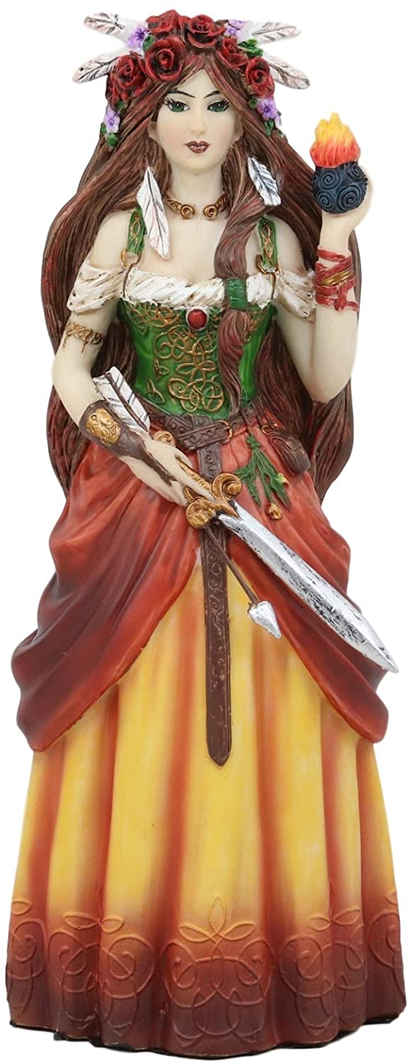 Celtic Irish Goddess Brigid Threefold Deity of Heling Poetry Smithcraft Figurine