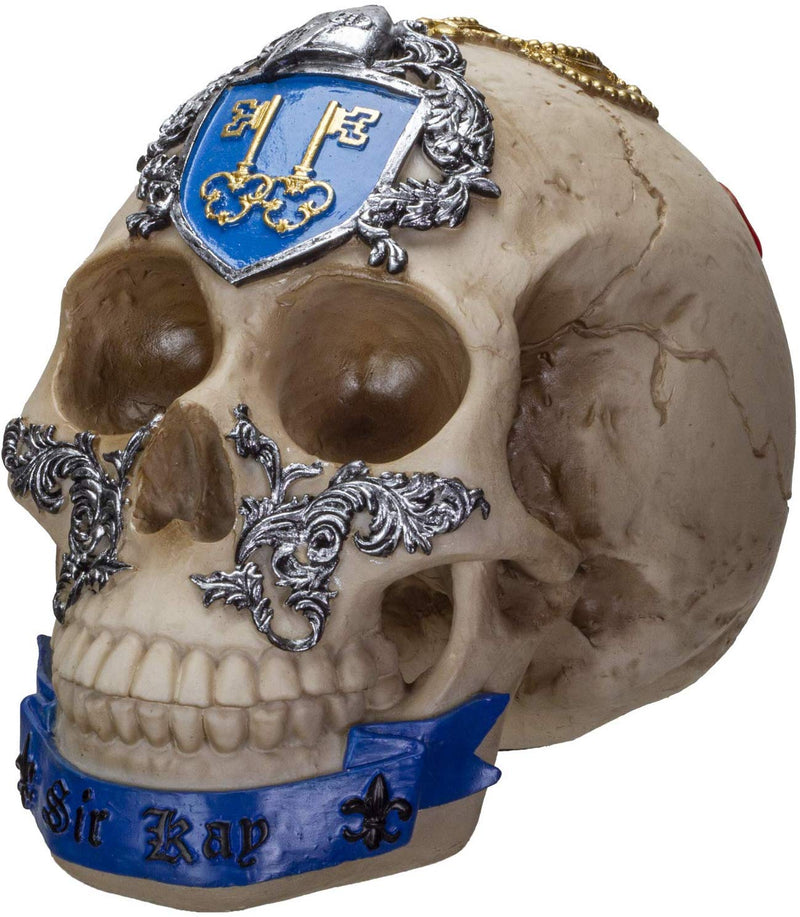 Ebros Knights of The Round Table King Arthur Skulls Sir Kay Resin Skull Figurine