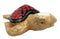Balinese Wood Handicrafts Ocean Turtle With Painted Glass Shell Figurine 10"L