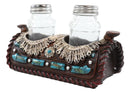 Pack of 2 Western Turquoise Gems Horse Saddle Salt and Pepper Shakers Holders