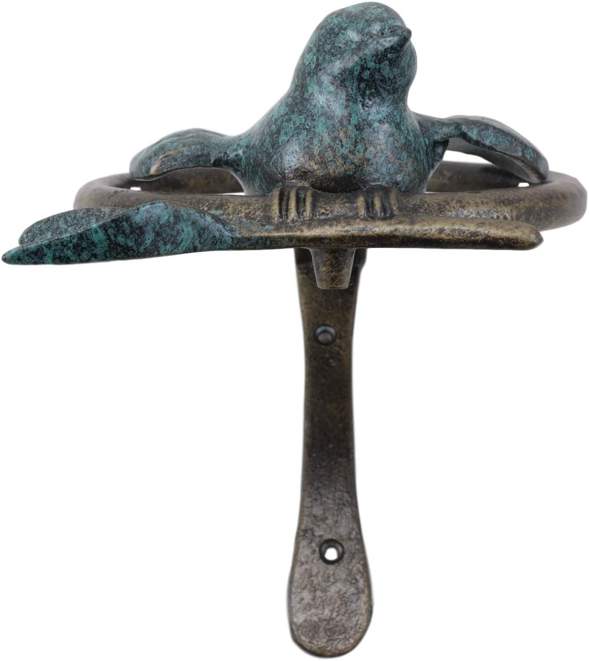 Ebros 6.25" Tall Aluminum Dove Perching on Celtic Claddagh Ring Door Knocker - Ebros Gift