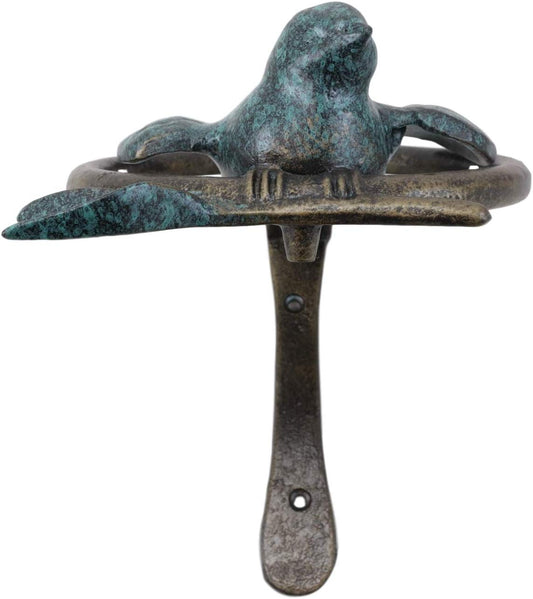Ebros 6.25" Tall Aluminum Dove Perching on Celtic Claddagh Ring Door Knocker - Ebros Gift