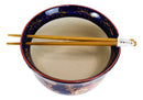 Mandala Floral Blossoms Purple Ramen Noodles Soup Large 6"D Bowl W/ Chopsticks