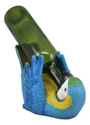 Rio Rainforest Jungle Blue Scarlet Macaw Parrot Wine Bottle Holder Figurine