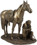 Ebros Gift Washington Praying at Valley Forge Figurine in Bronze Finish Resin