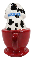 Kissing Dalmatian Dogs in Tea Cup 3.5'' Tall Magnetic Salt and Pepper Shakers