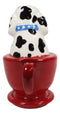 Kissing Dalmatian Dogs in Tea Cup 3.5'' Tall Magnetic Salt and Pepper Shakers