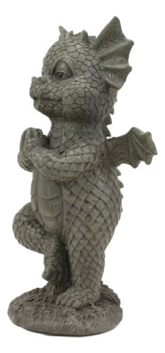 Small Baby Garden Dragon In Zero Gravity Yoga Balance Faux Stone Finish Statue