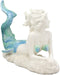 Ebros Gift Nautical Capiz Blue Tailed Siren Mermaid with Seashell and Starfish Statue Ocean Aquamarine Princess Coastal Beach Under The Sea Decorative Accent (Resting On Seabed)