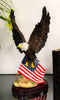 Ebros Gift 18" Tall Large Patriotic Bald Eagle Clutching On American Flag Decorative Figurine