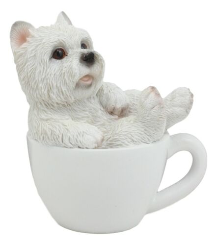 Ebros Realistic Mini Adorable West Highland White Terrier Dog Teacup 3" Tall Figurine - Ebros Gift