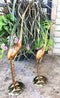 Large Pair Of Lover Birds Crane Mating Dance Outdoor Aluminum Garden Statue