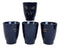 Japanese Zen Dragonfly Speckled Blue Porcelain 10oz Coffee Tea Cups Set of 6