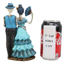 Ebros Love Never Dies Wedding Bride with Fan and Groom Skeleton Couple in Blue Outfits Figurine 7" Tall Day of The Dead DOD Skulls Ossuary Macabre Graveyard Spooky Halloween Decor Statue
