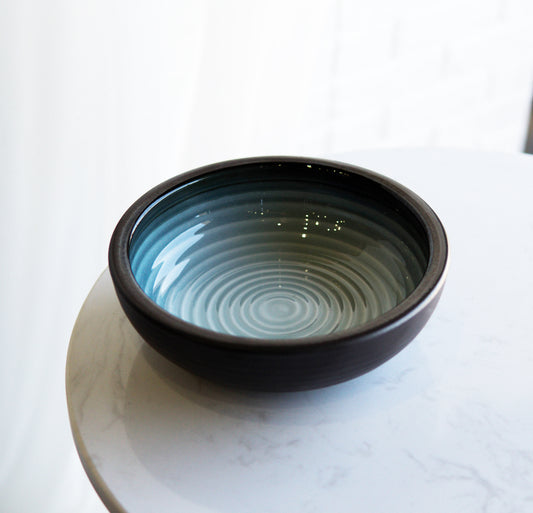 Pack Of 3 Ceramic Zen Blue Donburi Noodles Cereal Rice Soup Dinner Bowls 24oz