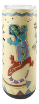Southwestern Colorful Kokopelli God And Lizards Votive Candle Holders Set Of 3
